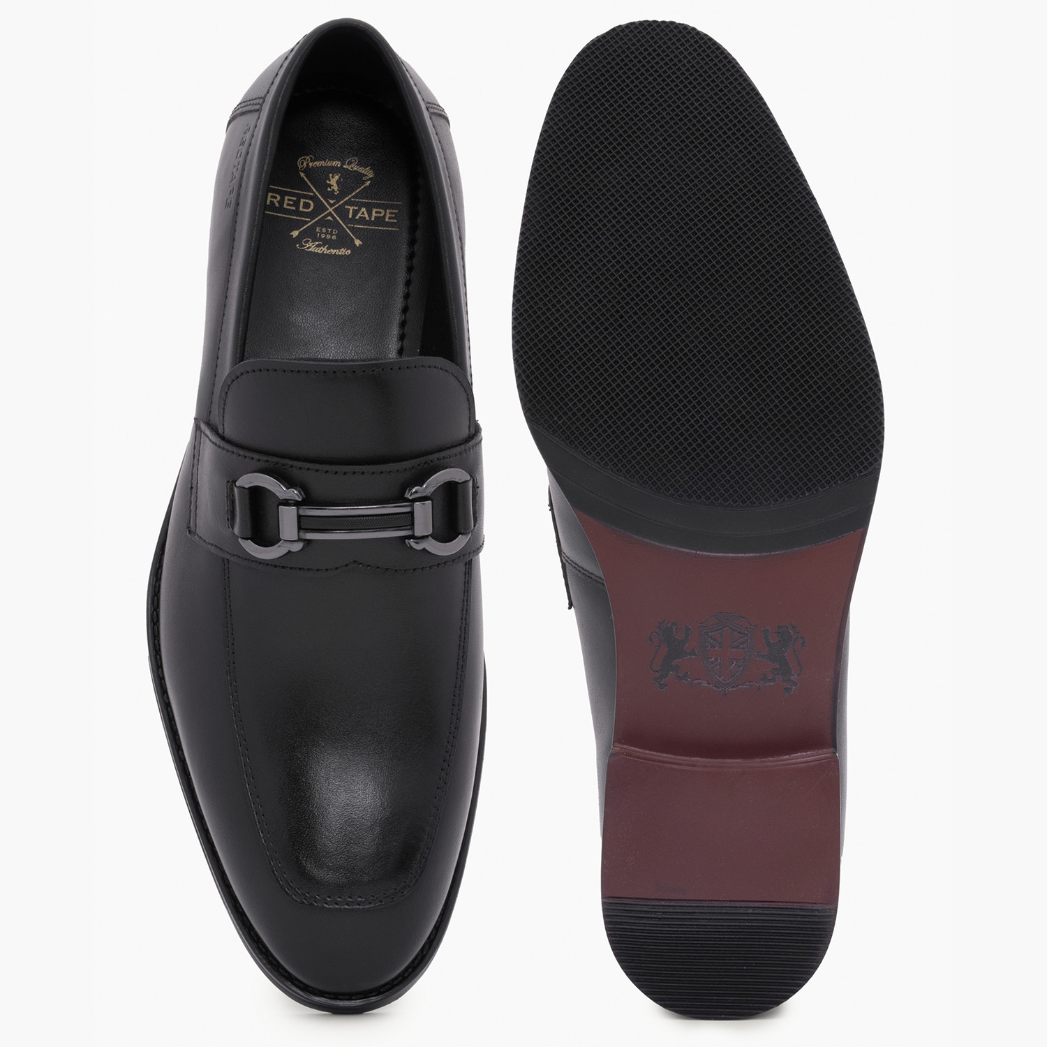 Image of RED TAPE Redtape Low Cut Loafer Dress Shoes for Men in Black | Loafer Dress Shoes Slip On For Men