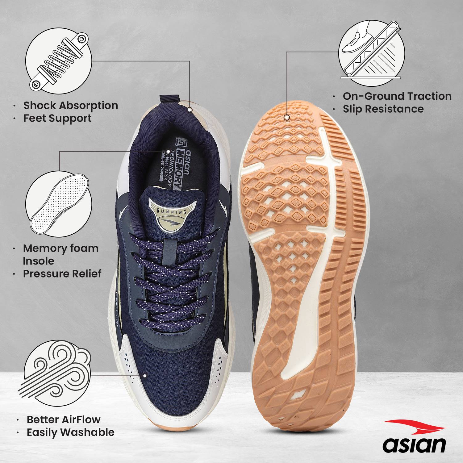 asian BOSS-01 Running Shoes For Men - Image 3