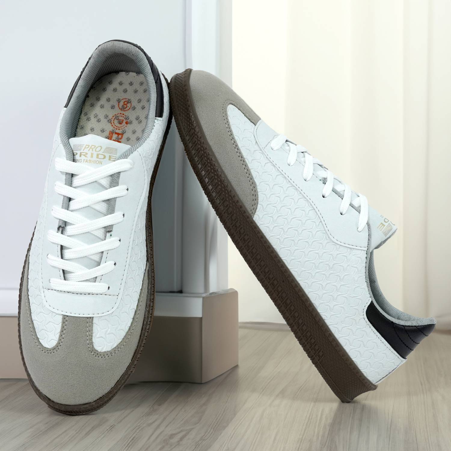 PROPRIDE Young Fashion Men's White Sneakers - Image 4