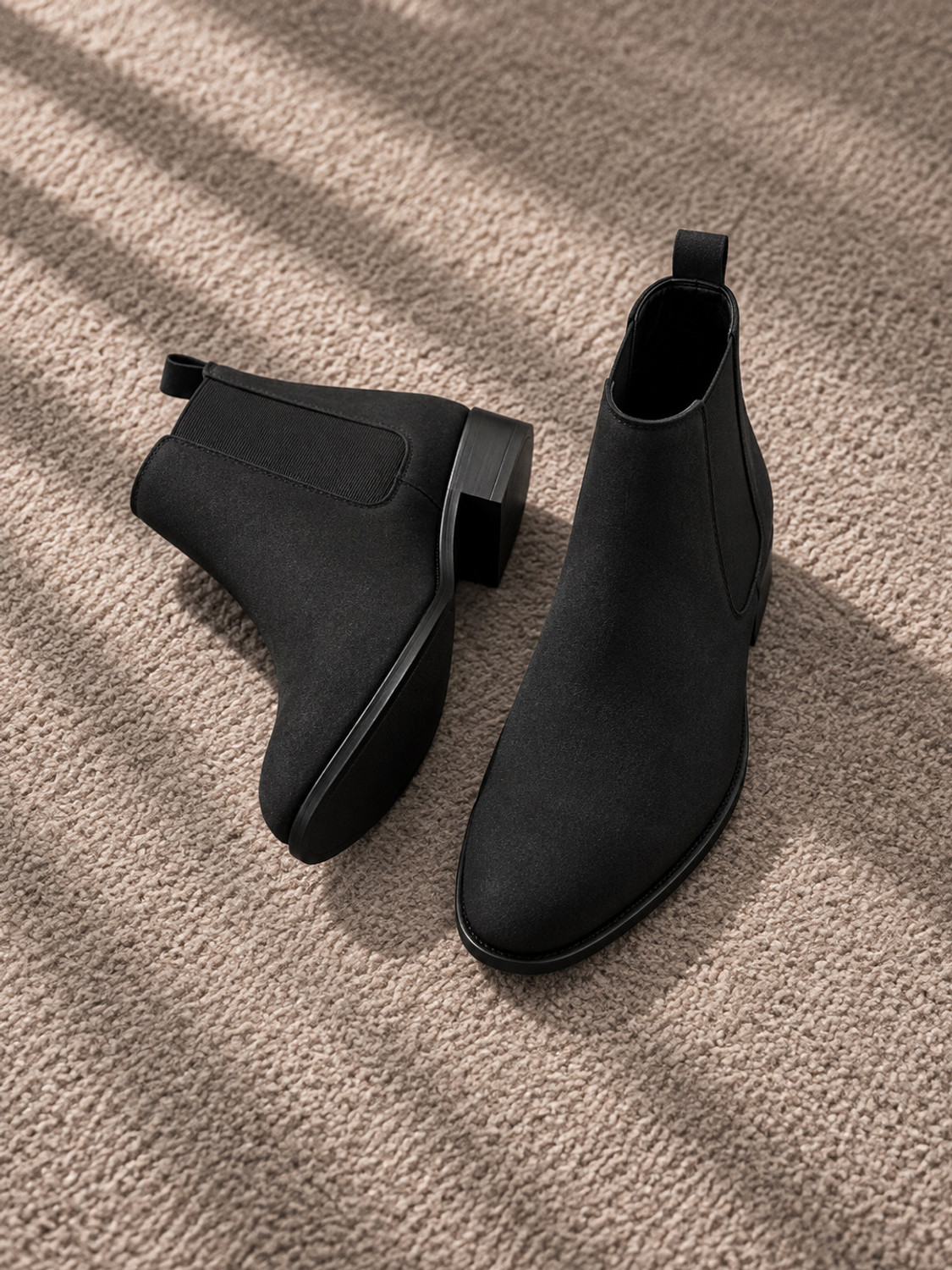 Image of Kraasa Luxury Solid Outdoor, Trendy, Lightweight, Chelsea Boots For Men (Black, 8)