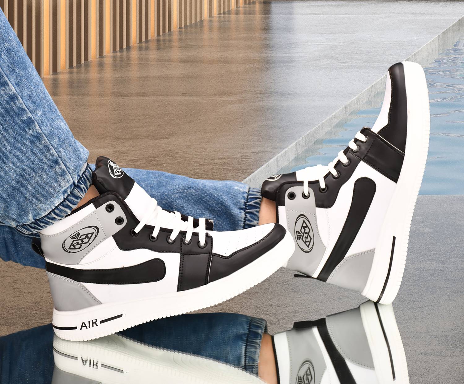 KRITON Men's White Sneakers - Image 3