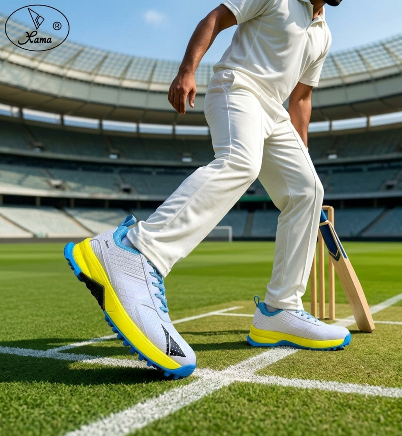 Image of XAMA CRICKET RUBBER STUD Cricket Shoes For Men