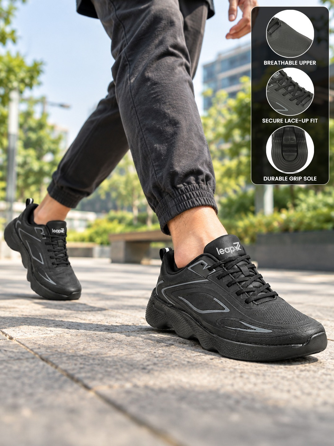 Image of Liberty Leap7X ACTO221 Sports Lightweight | Comfortable Running Shoes For Men (Black, 6)