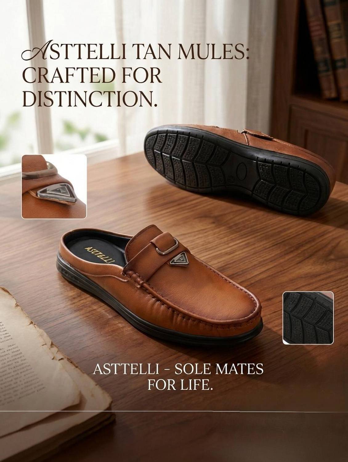 Asttelli Back Open Half Loafer Loafers For Men