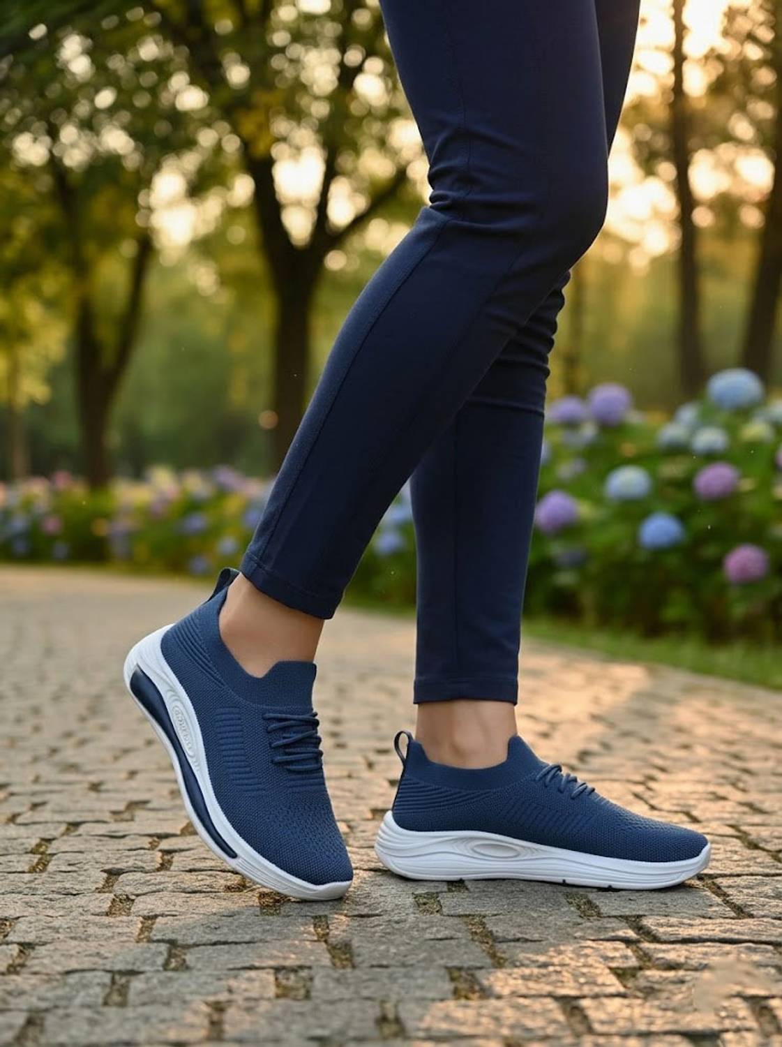 Hsquare Lilly 28 Walking Shoes For Women (Blue , 5)