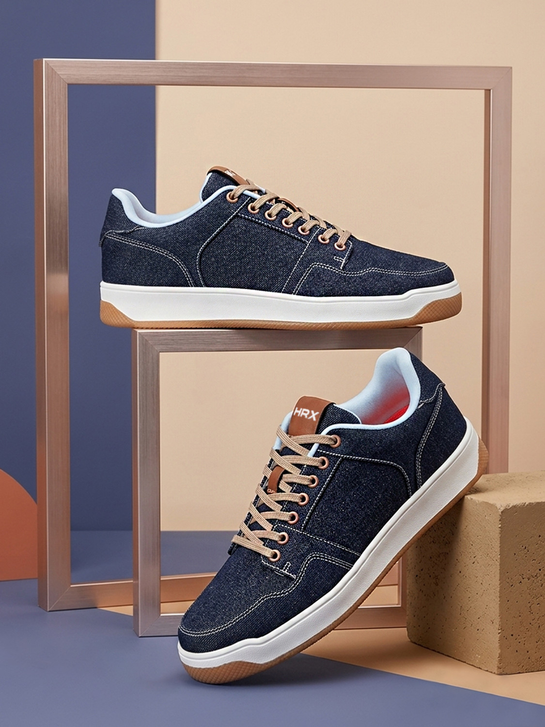 Image of HRX by Hrithik Roshan HX-328 01 Sneakers For Men (Blue, 8)