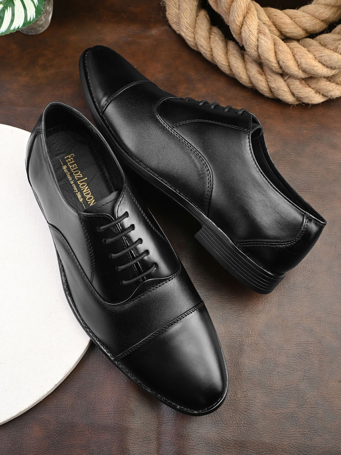 Image of FELELOZ LONDON Men's Formal Shoes | 100% Italian Genuine Leather, Premium Quality with TPR Sole Lace Up For Men