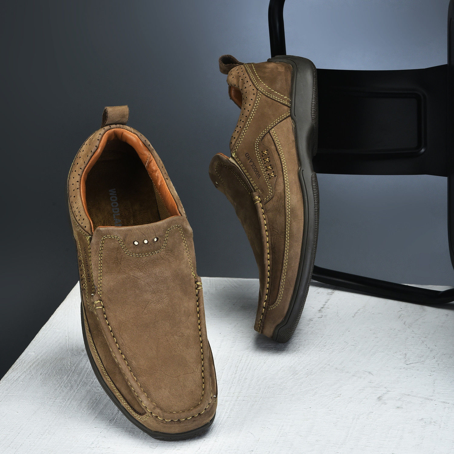 Image of WOODLAND Slip On Lightweight Comfortable Easy Wear Casuals For Men
