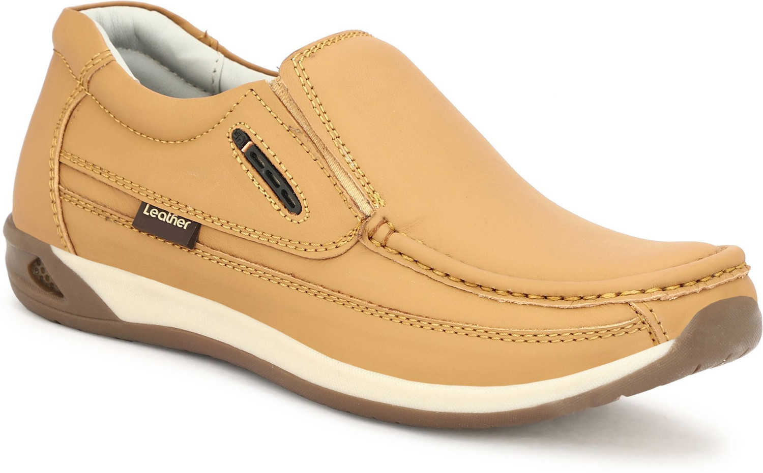 Image of MILE MAN Tan Pure Leather Lifestyle Casuals for Men 09 (UK /INDIA) Loafers For Men