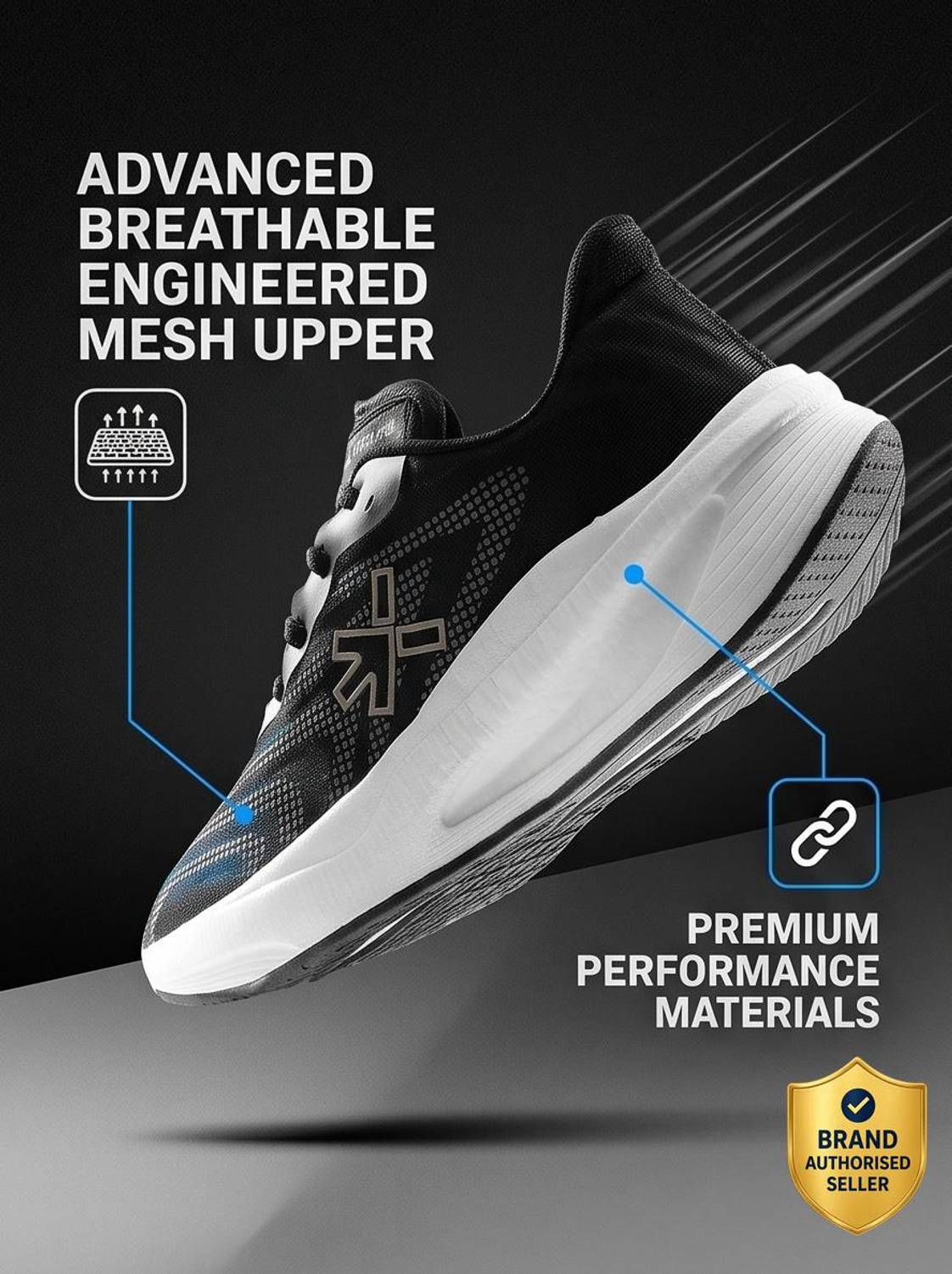 HRX by Hrithik Roshan Running Shoes for Men, Black