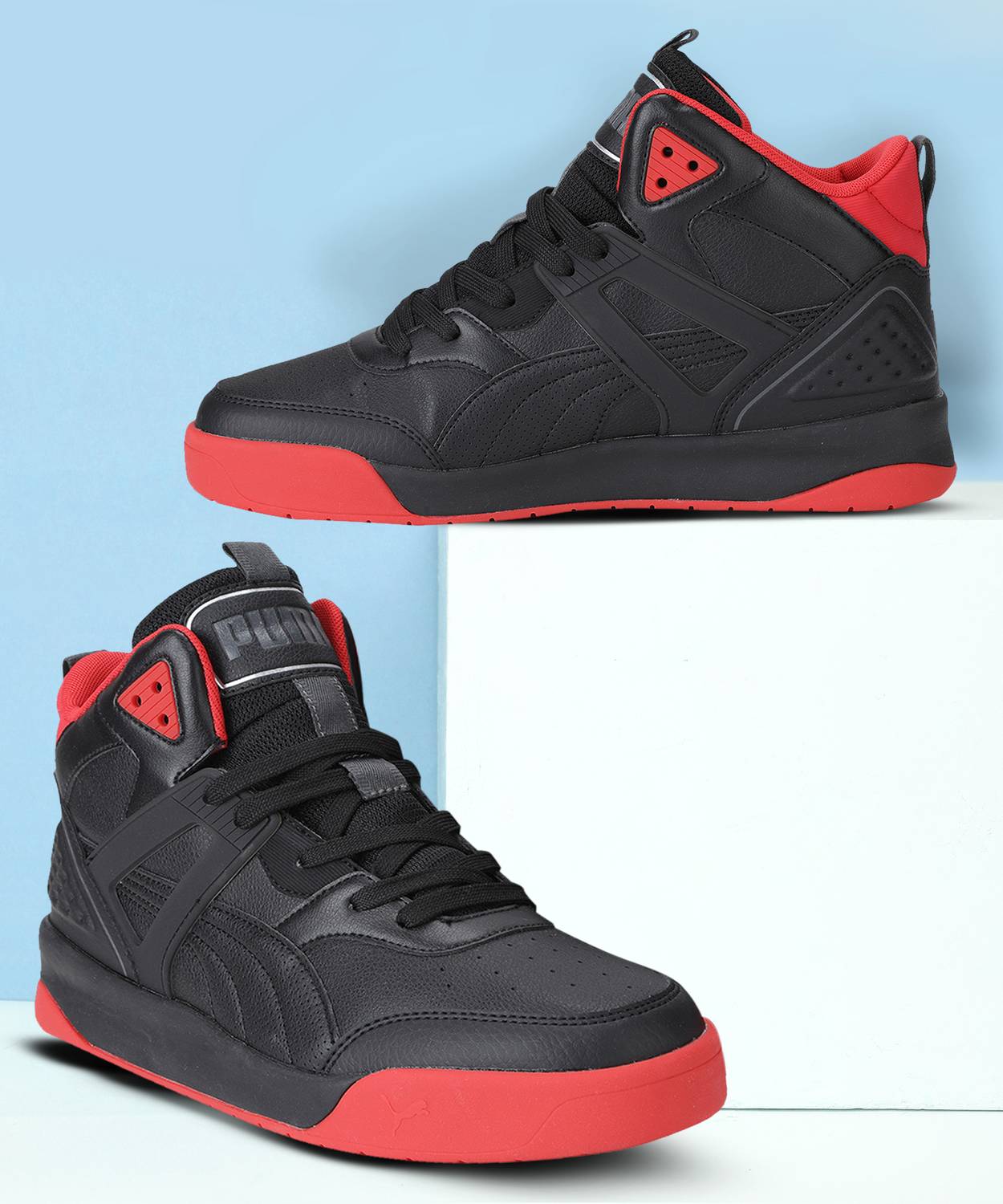 Puma Backcourt Mid High Tops For Women (Black , 3.5)