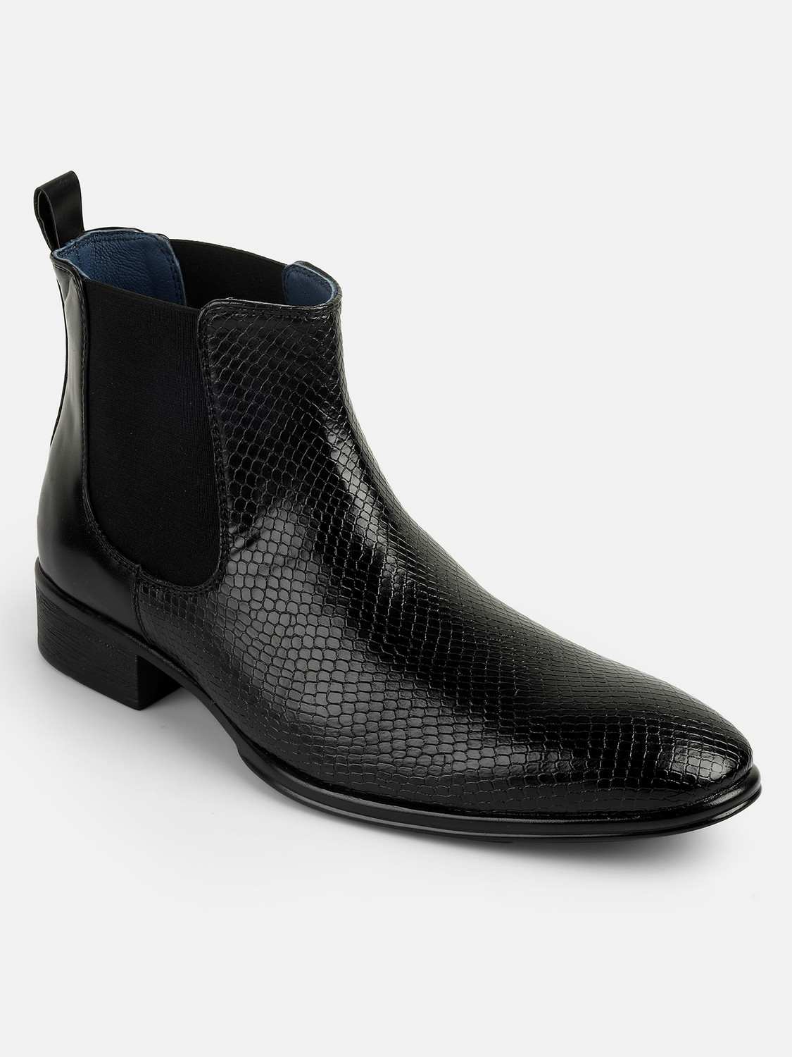 Image of MOCHI Men's Black Slip On closure Boots with Flat sole Casuals For Men