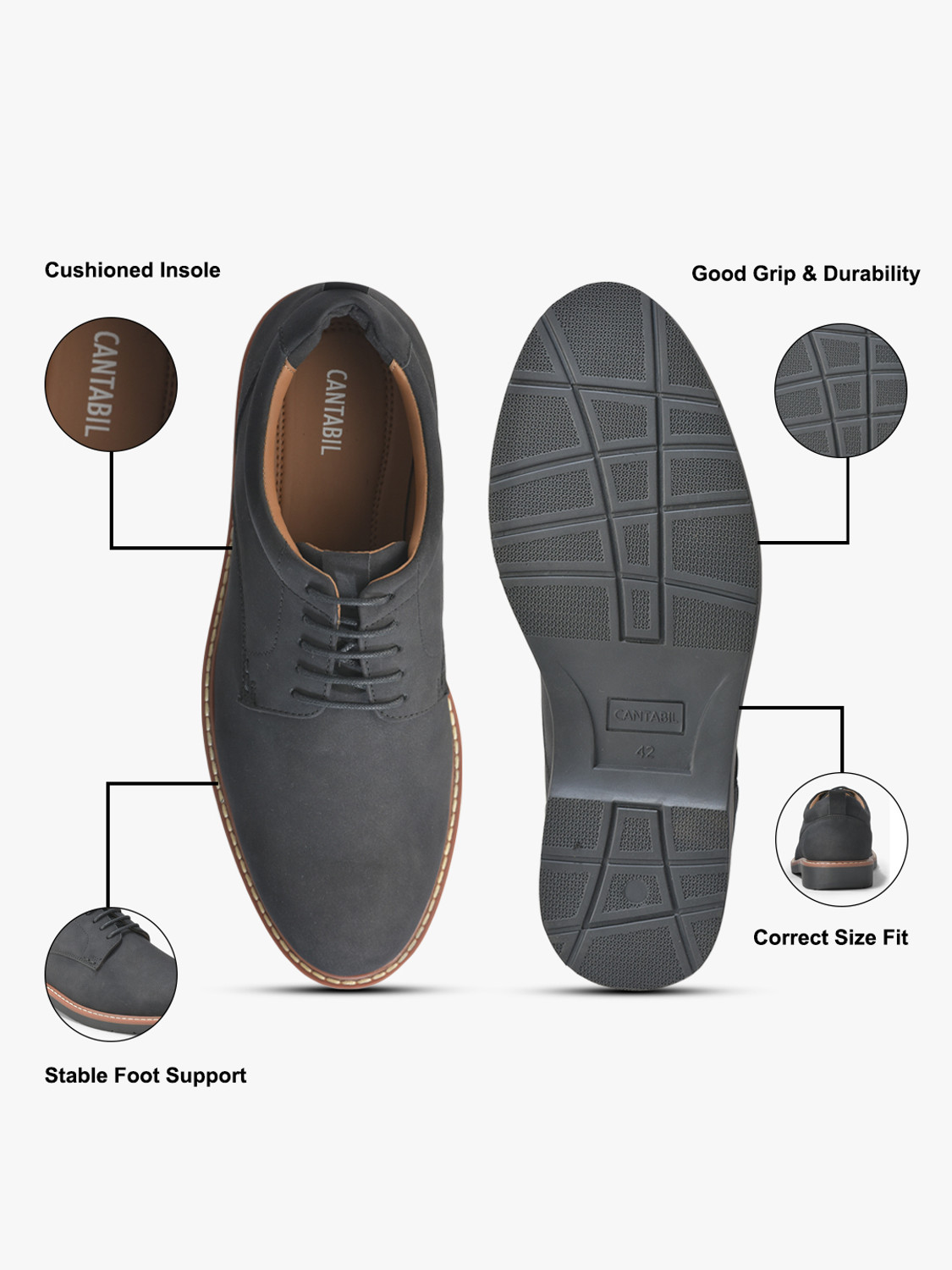 Image of CANTABIL Casual Shoes for Men l Lightweight & Comfortable with Cushioned Insole Casuals For Men