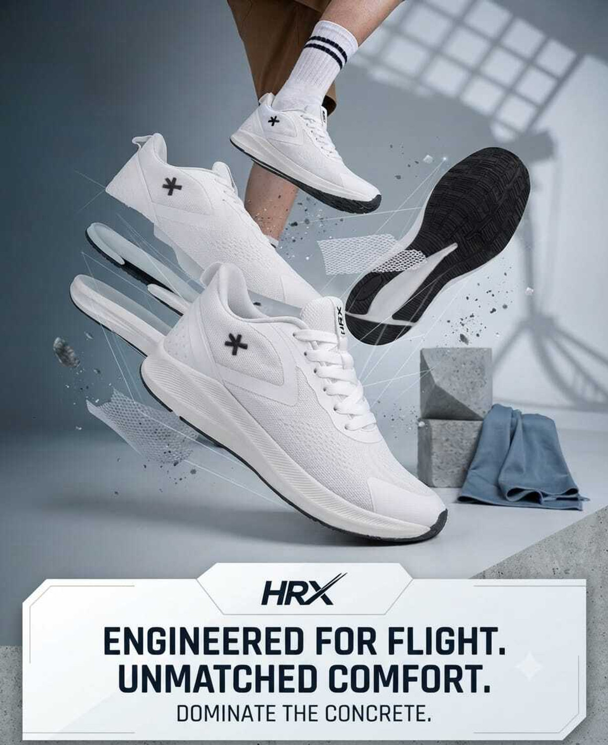 Image of HRX by Hrithik Roshan HRX Lightweight,Comfortable,Trendy,Breathable, Sports Running Shoes For Men