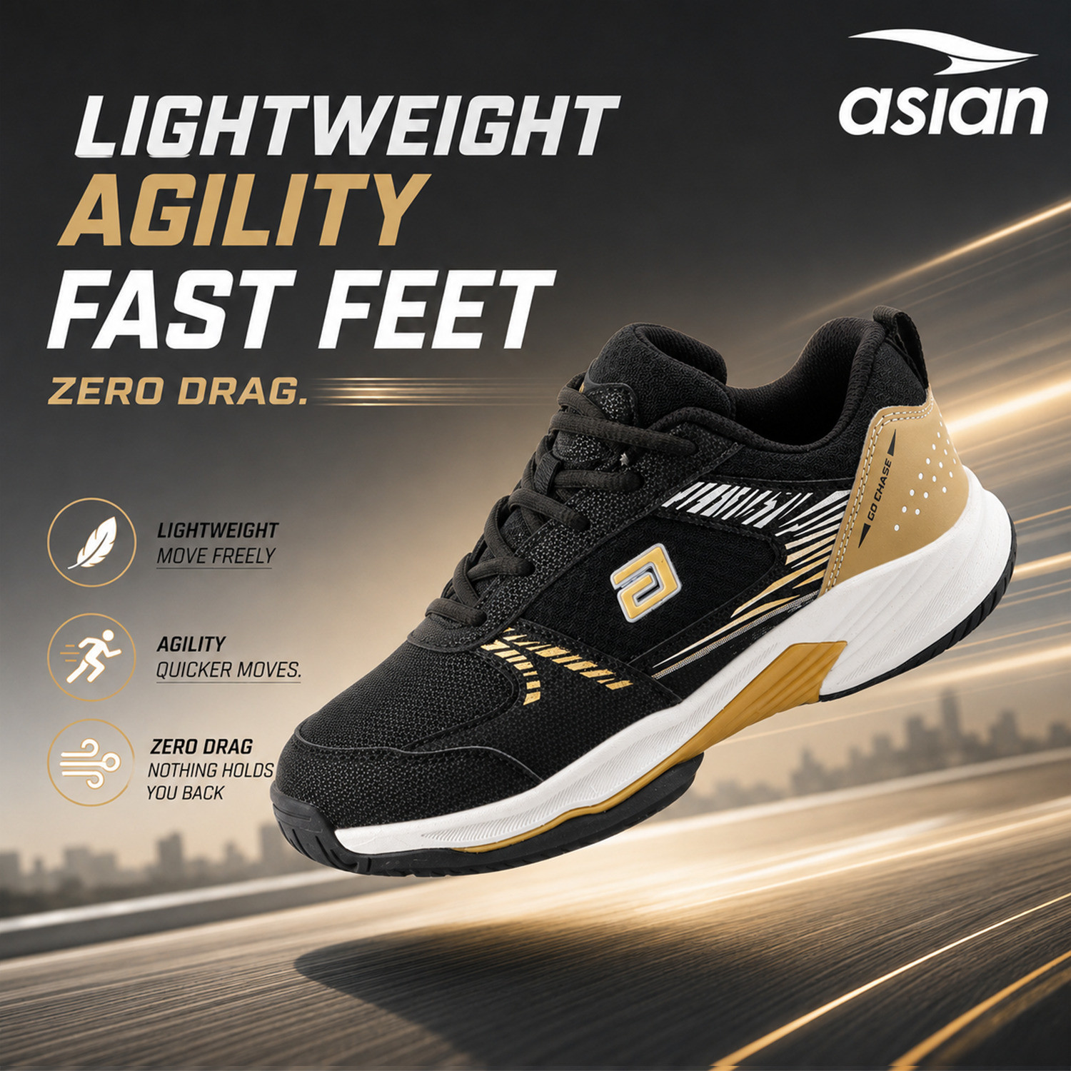 Image of asian Smash-01 Men's Badminton Shoes with Memory Foam & Non-Marking Sole Badminton Shoes For Men