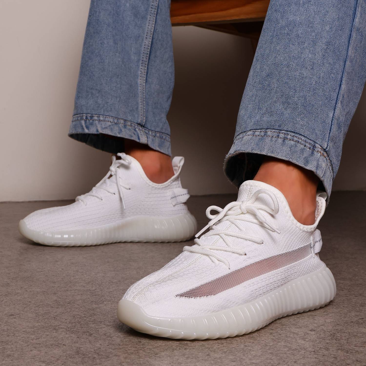CREATIONSNISHU Unisex White Sneakers - Image 5