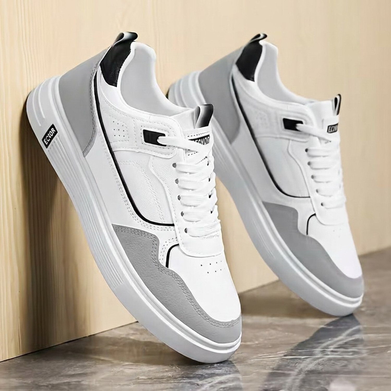 Image of Echor ESMWHGD2 White Casual Sneakers for Men Sneakers For Men