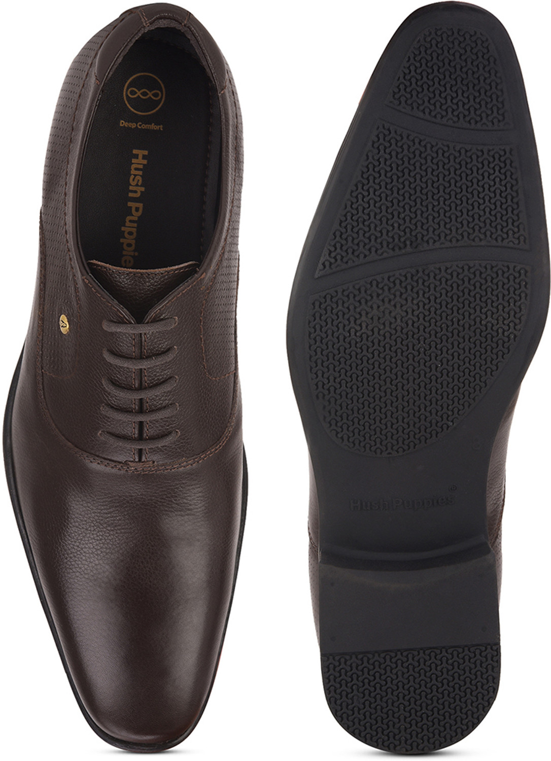 Image of HUSH PUPPIES Hush Puppies Oxford Men's Leather Shoes | Classic Lace-Up Design Oxford For Men