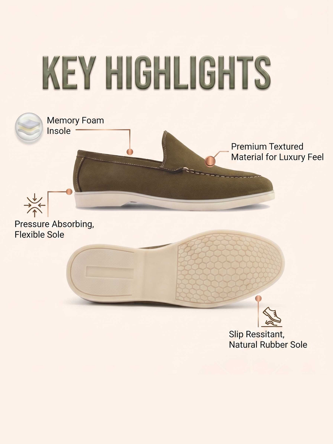 Image of Roadster Suede Leather Slip On For Men