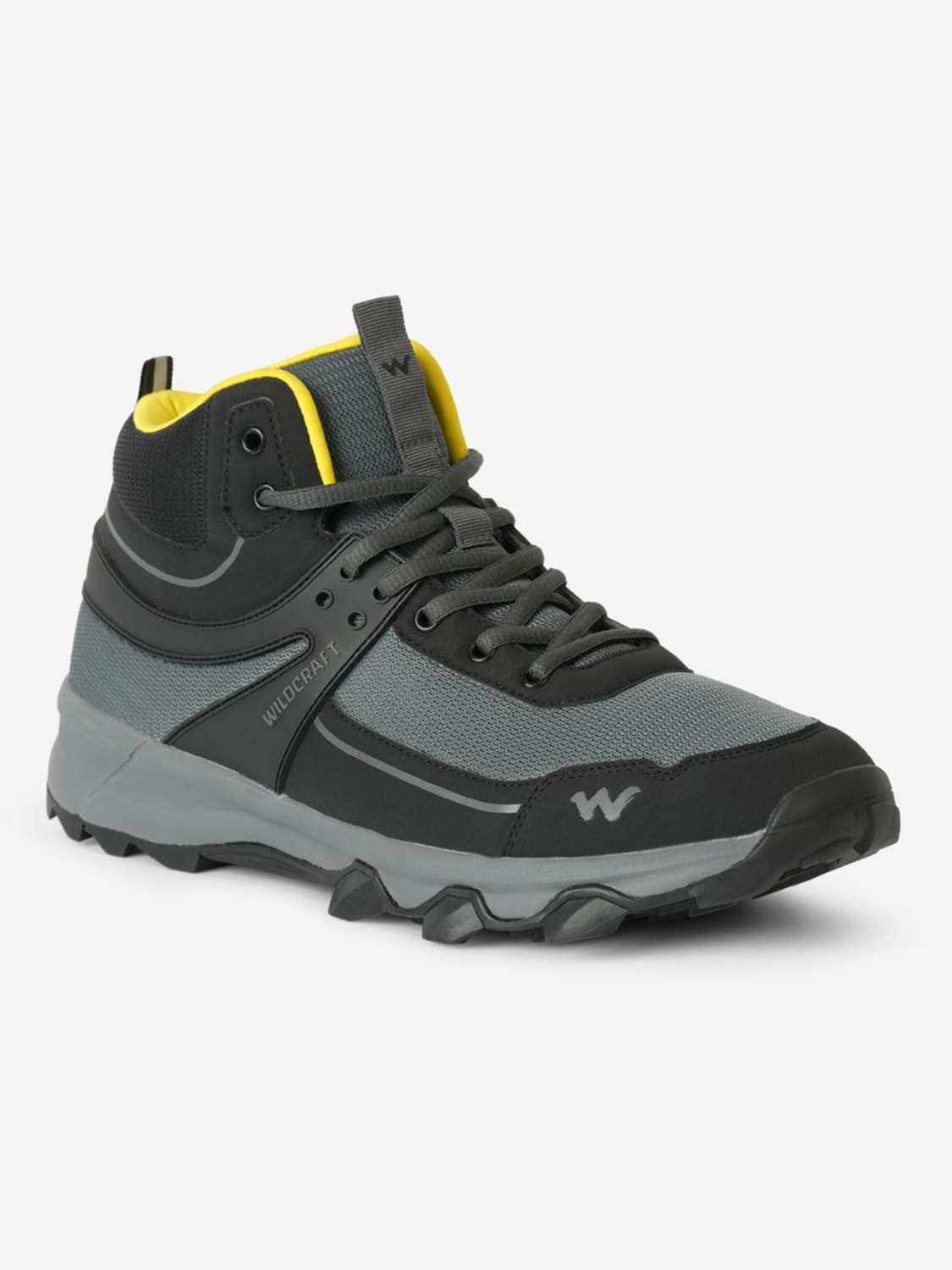 Image of Wildcraft Men Outdoor Casual Shoes, Grey Black Yellow, 11 Outdoors For Men