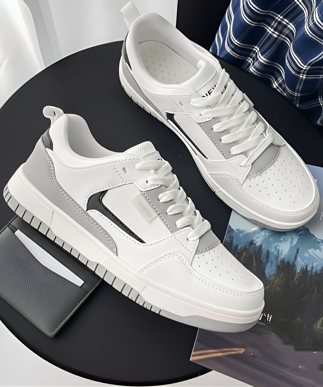 Image of Pocy Shoes Trendy white casual sneakers for men & boys Sneakers For Men