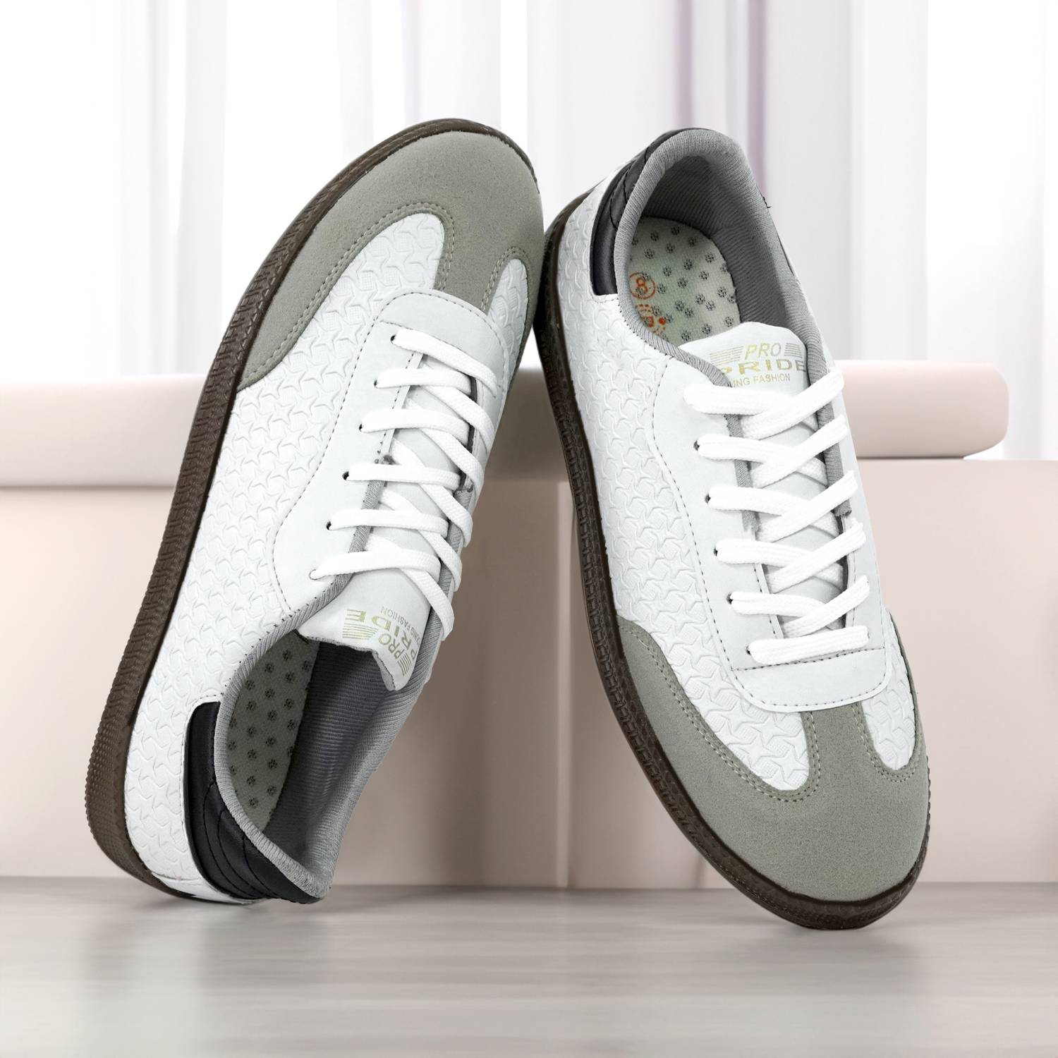PROPRIDE Young Fashion Men's White Sneakers - Image 3