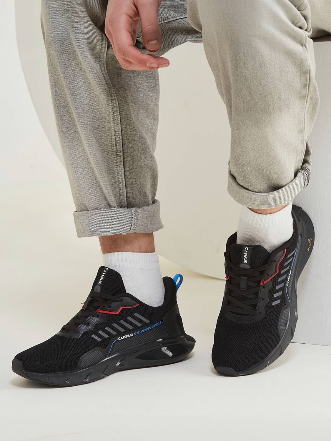 CAMPUS DECCAN Running Shoes for Men (Black) - Image 3