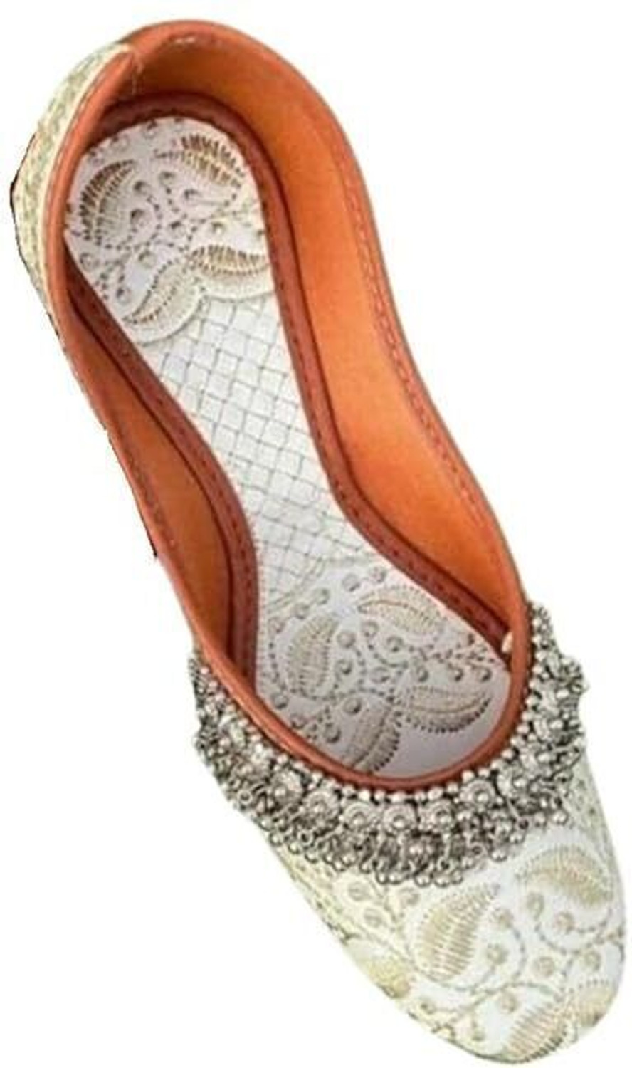 Image of Tarifaan Women's Handmade Rajasthani Embroidered PVC Sole Synthetic Mojari /Jutti Women Bellies