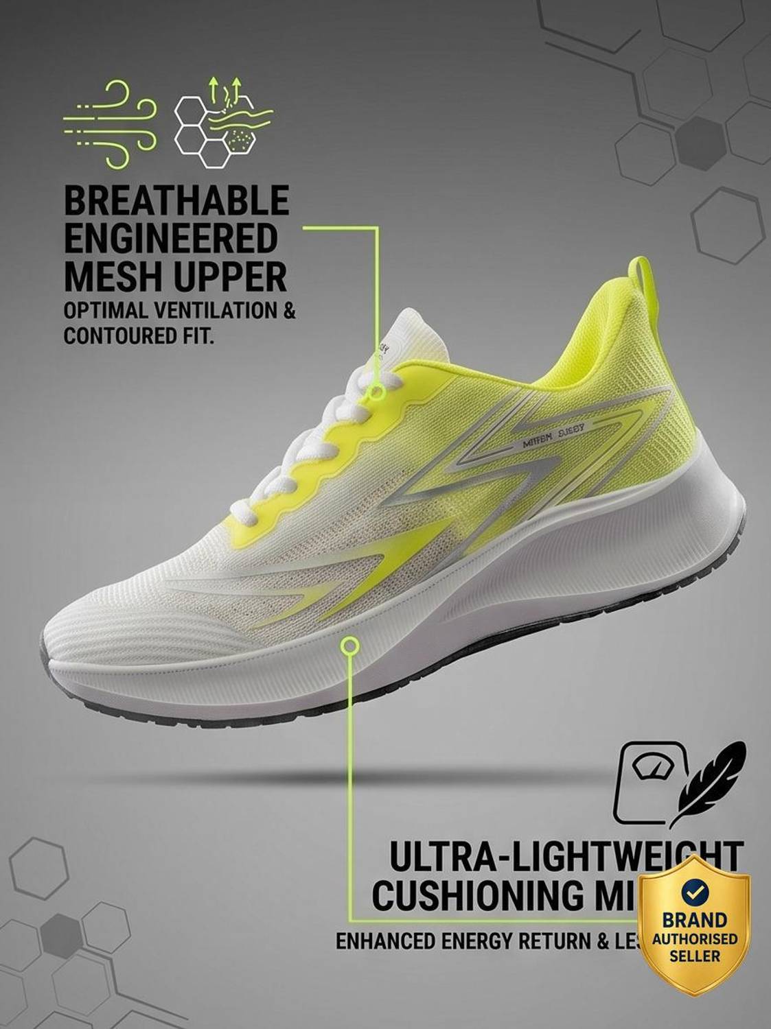 HRX by Hrithik Roshan Men's White Running Shoes - Image 1