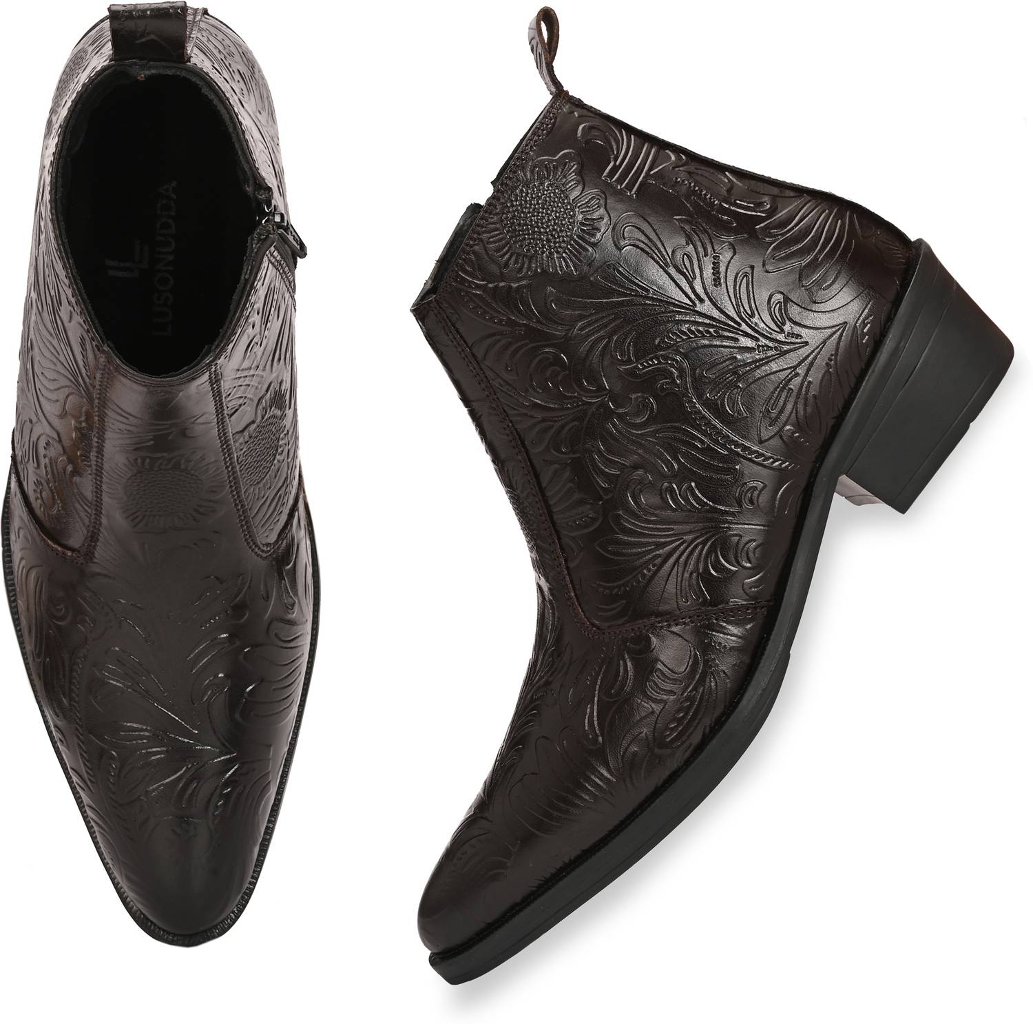LUSONUDDA Men's Genuine Leather Ankle Boots - Image 5