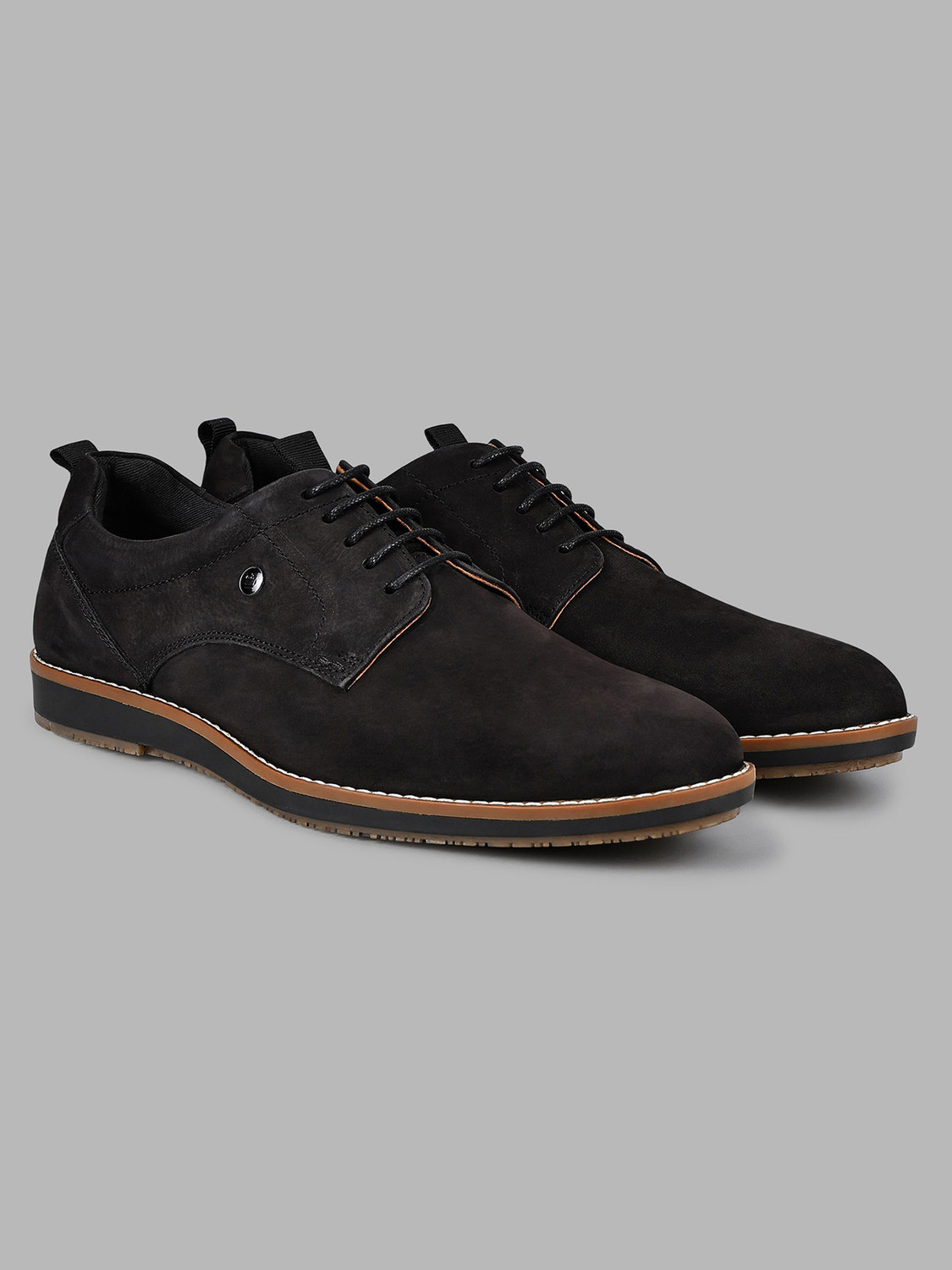 Image of LOUIS PHILIPPE Premium Leather Breathable Anti-Slip Flat Heel Semi F Lace Up For Men