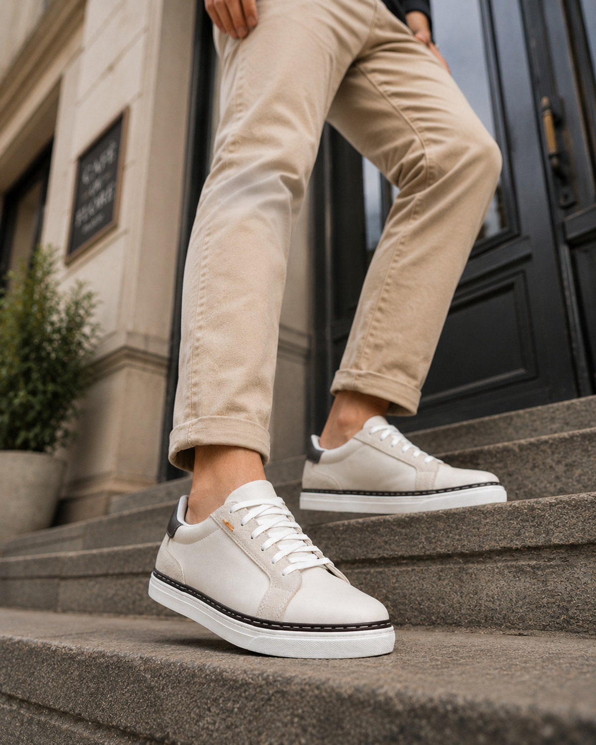 Image of mundaaz 100% genuine Leather shoes Casuals For Men (Off White, 7)