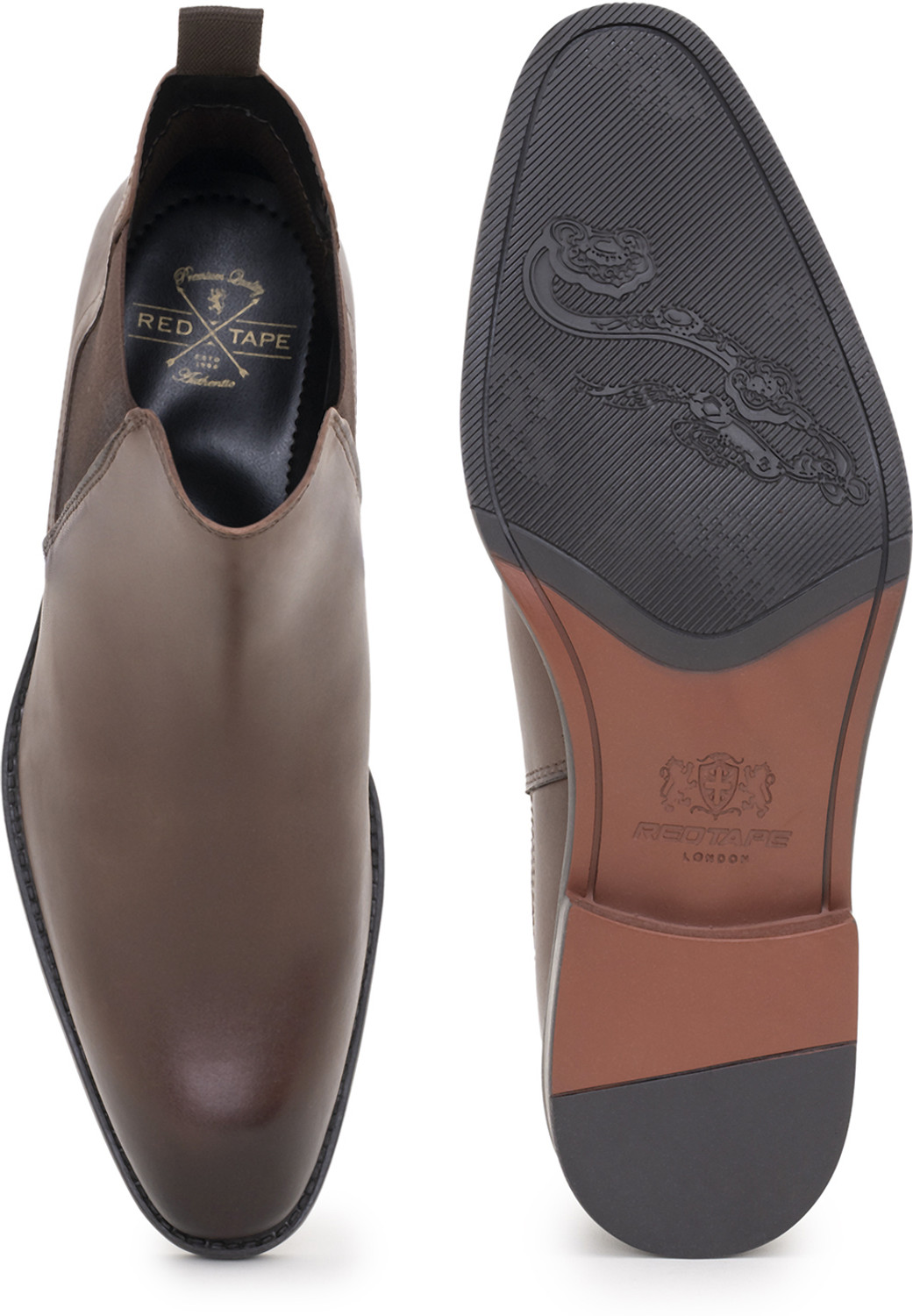 Image of RED TAPE Chelsea Boots for Men in Teak | Boots Boots For Men