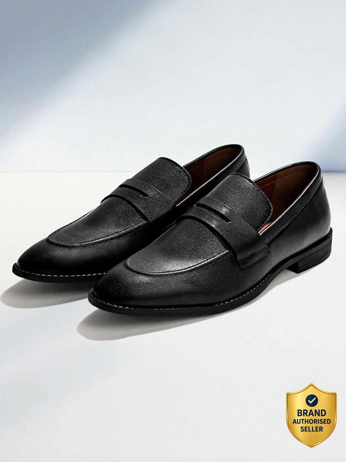 Image of LOUIS STITCH Mens Black Formal Slipon Shoes for Men (RGMCJB) - UK 7 Mocassin For Men