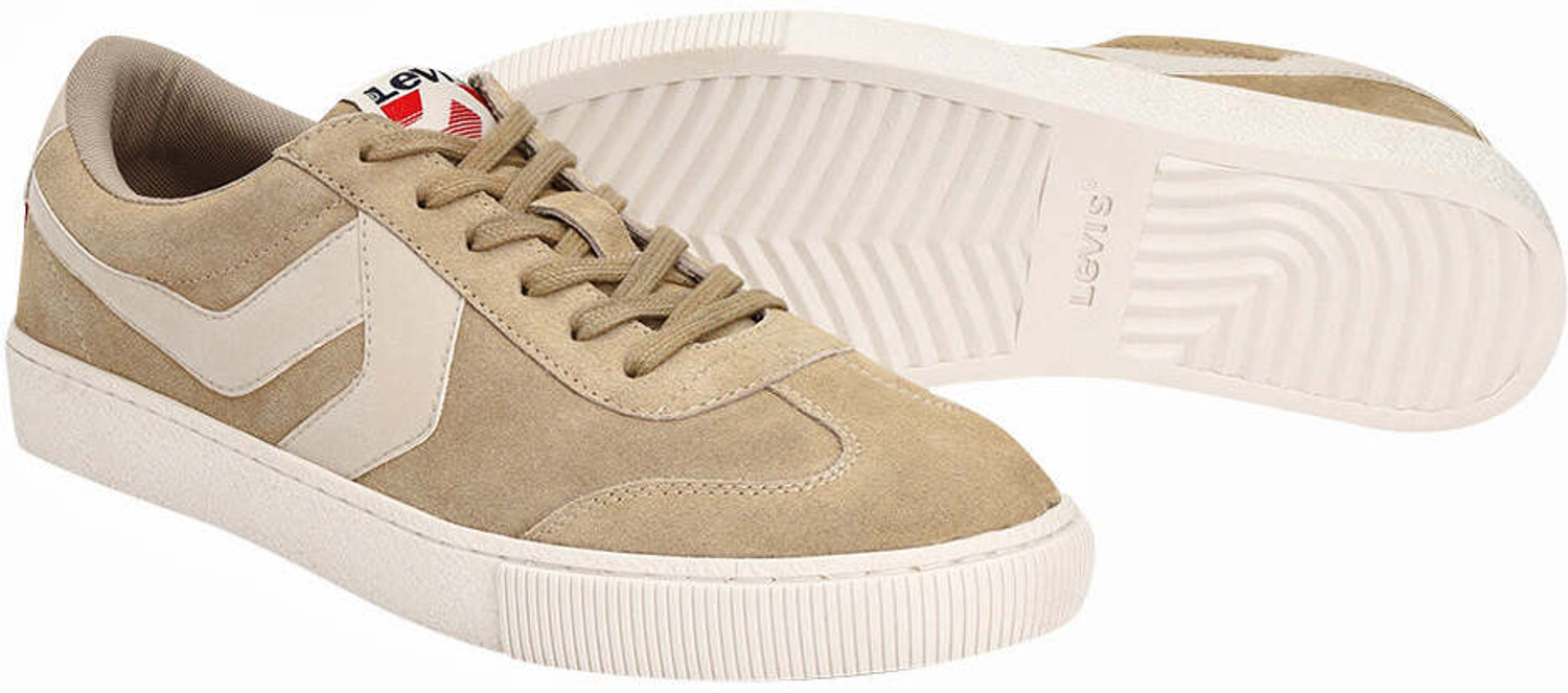 Image of LEVI'S Men's Beige Colorblock Sneakers Sneakers For Men