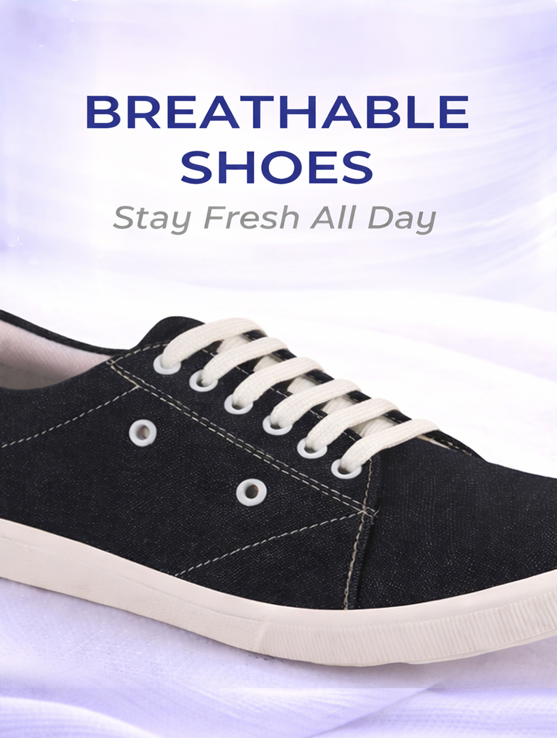 Image of FAUSTO Casual Classic Canvas Lace Up Shoe|Lightweight Comfort Insole 6-Eye Shoes Sneakers For Men