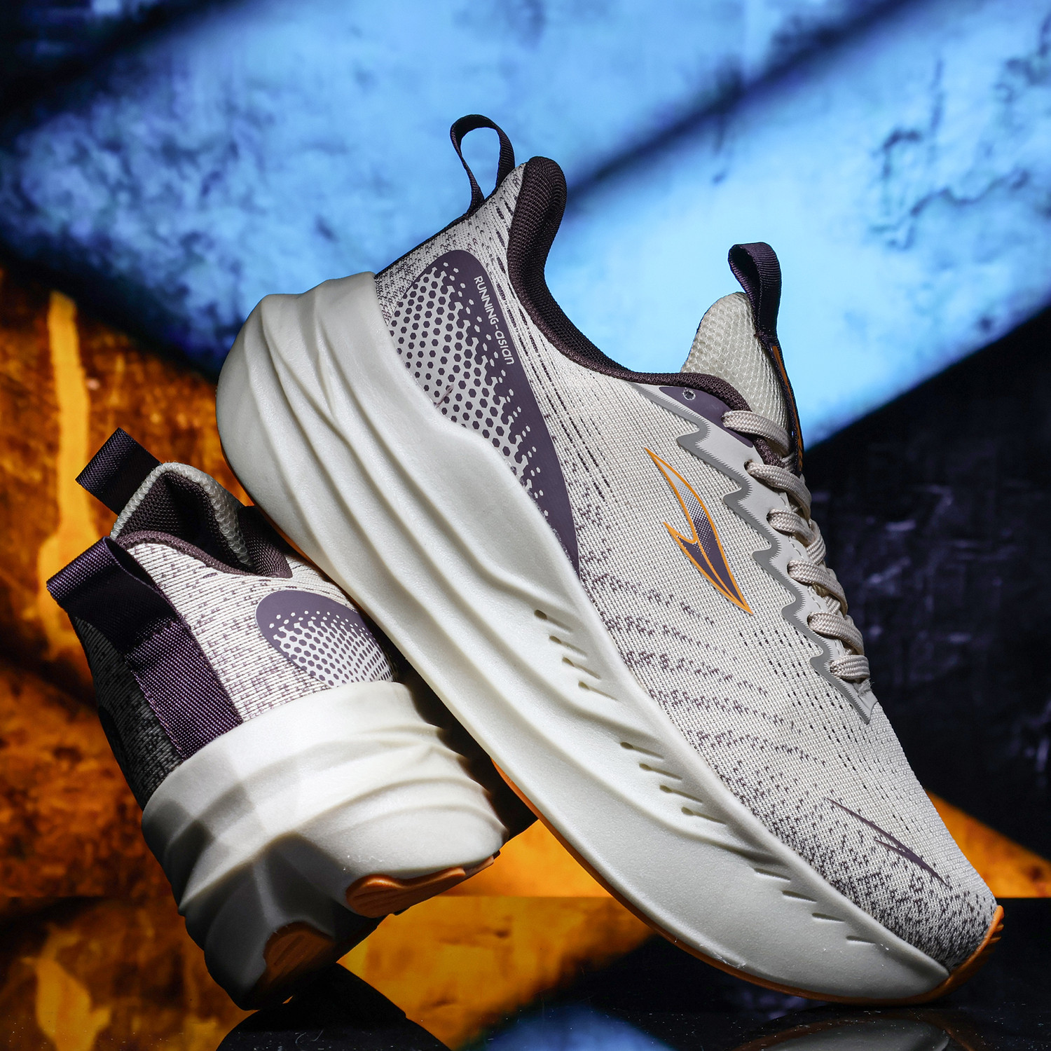 Image of asian Aerofoam-02 Men's Running Shoes with Mesh Upper and Energy Return Sole Running Shoes For Men