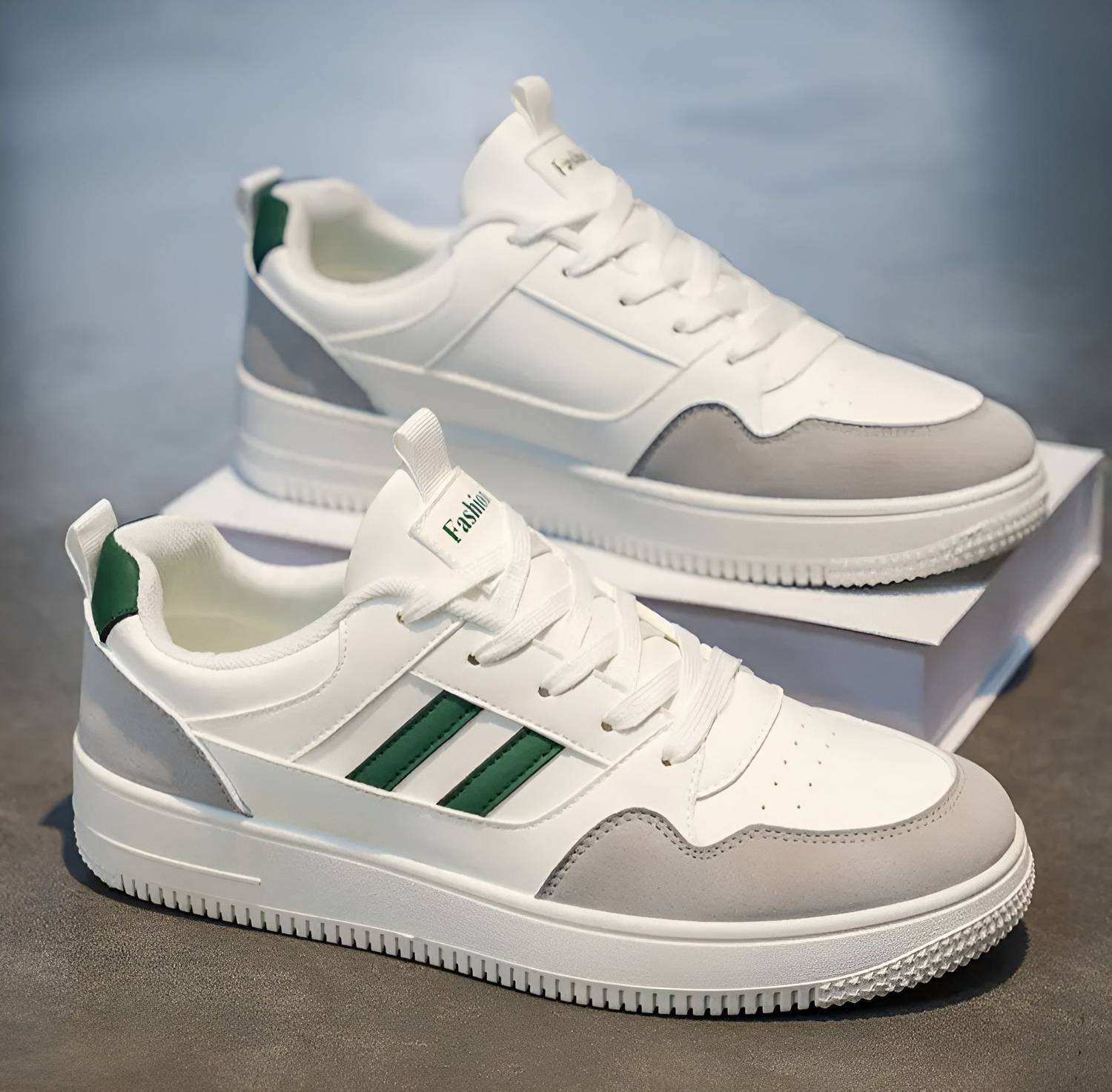 Pocy Men's White Breathable Comfortable Sneakers