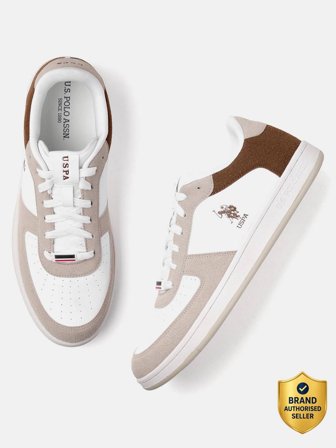 U.S. POLO ASSN. FEDER Beige Sneakers For Men - Image 1