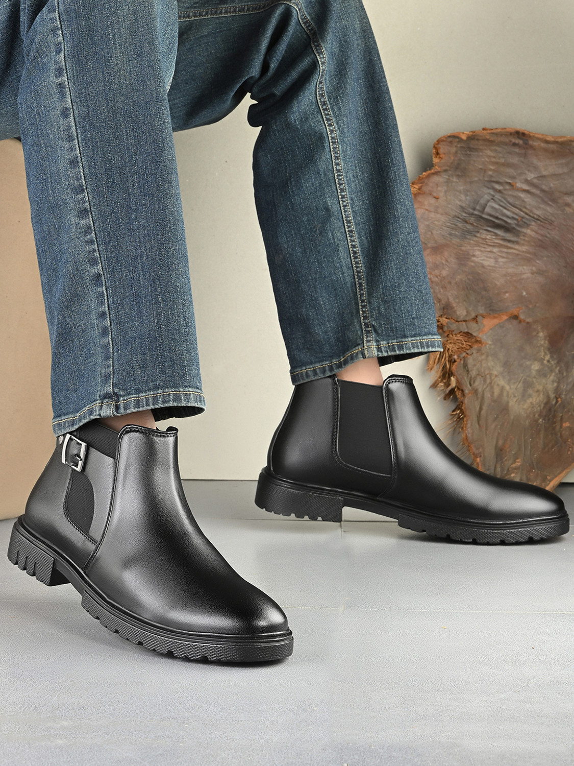Image of HERE&NOW Boots For Men (Black, 8)