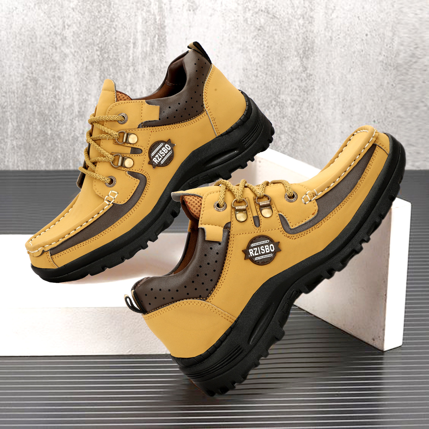 Image of LXXII Men's Ankle Mid-Top Hiking Casual Outdoor Lightweight Boots For Men