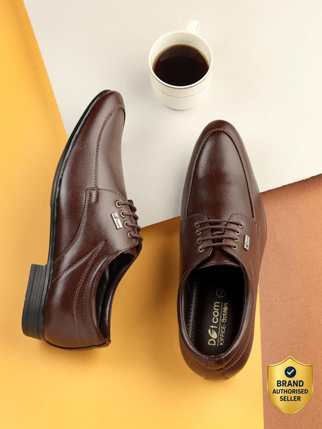 Image of action Dotcom OFFICE-252 Classy Trendy Comfortable lightweight Formal Lace-Up Derby For Men
