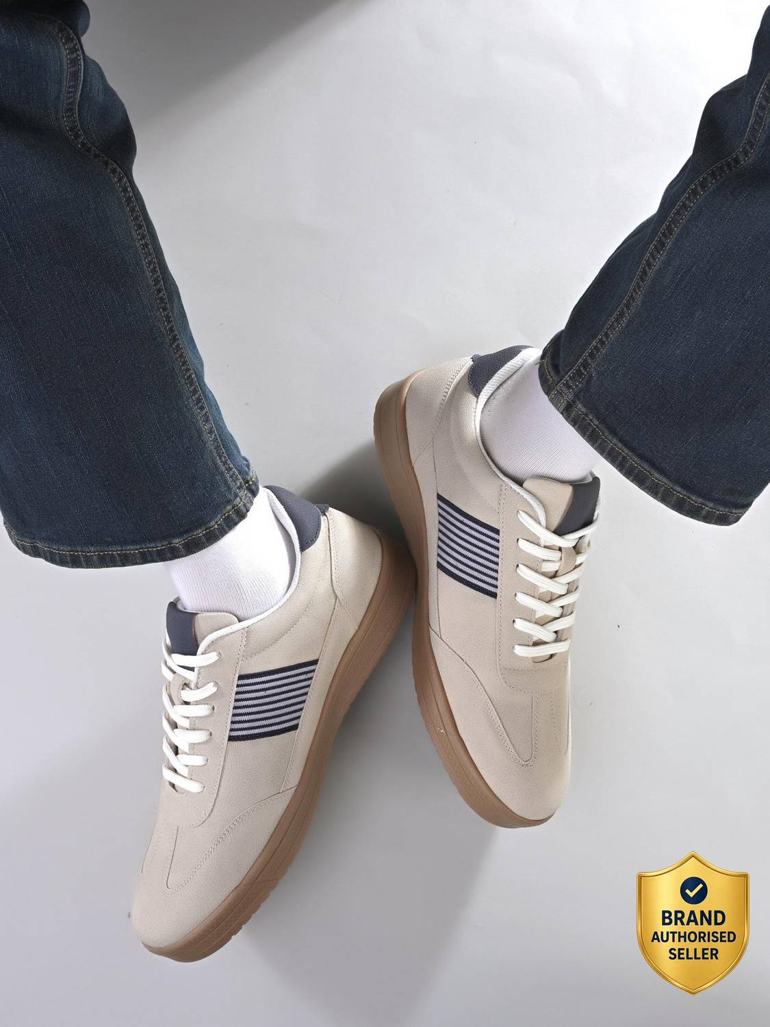 Roadster Men Beige Sneakers - Image 1