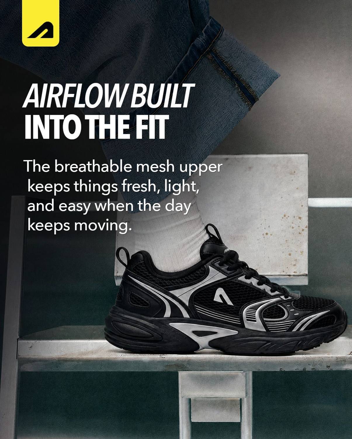 BOLDFIT Klassics Chunky Retro-Inspired Mesh Sneakers For Men - Image 5