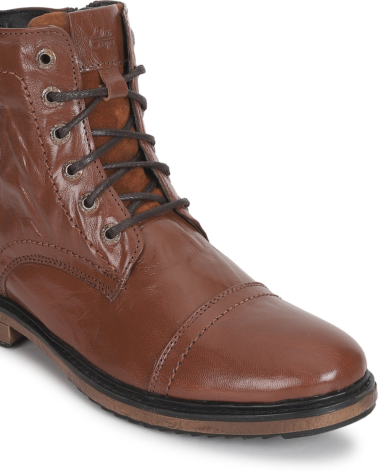 Image of Allen Cooper Classic Crumbled Leather Durable Boots For Men