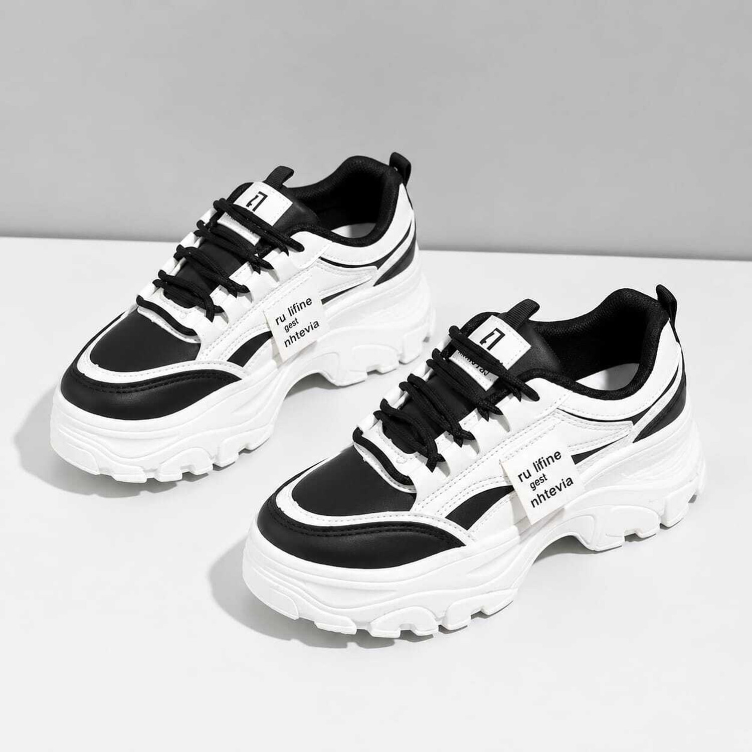 Image of KT SHOES Women Chunky Sneakers Casual Sports Shoes Sneakers For Women