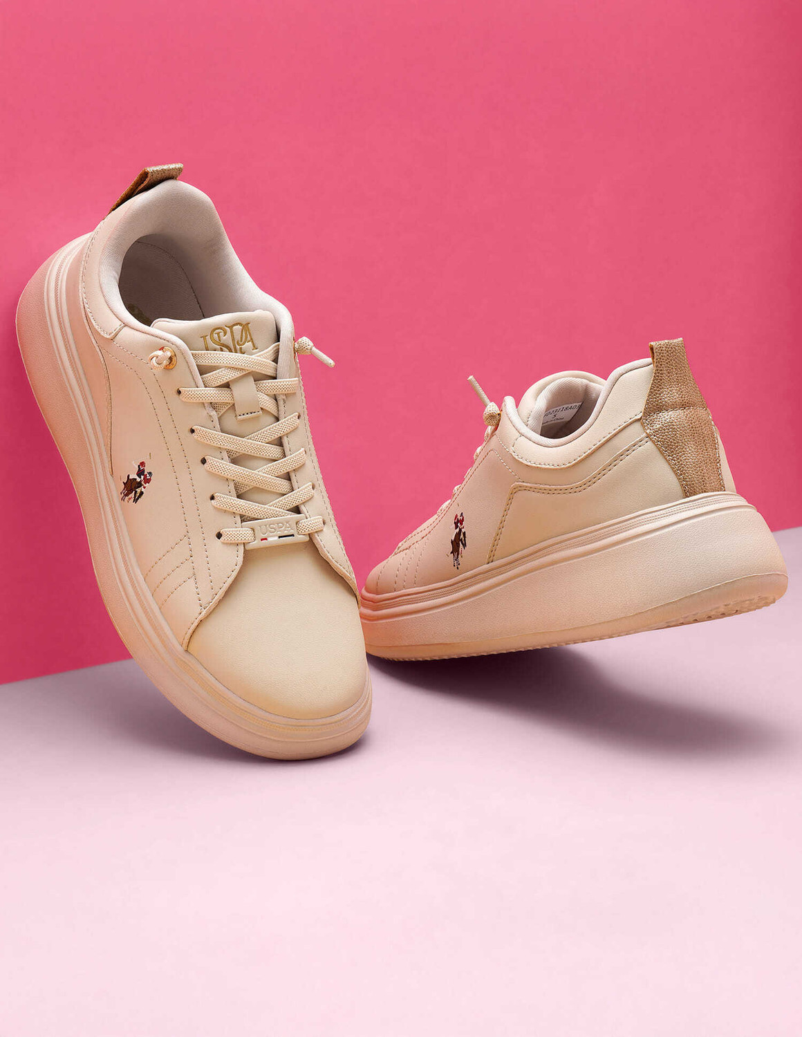 Image of U.S. POLO ASSN. Ariel 3.0 Nude Chunky Shoe Sneakers For Women