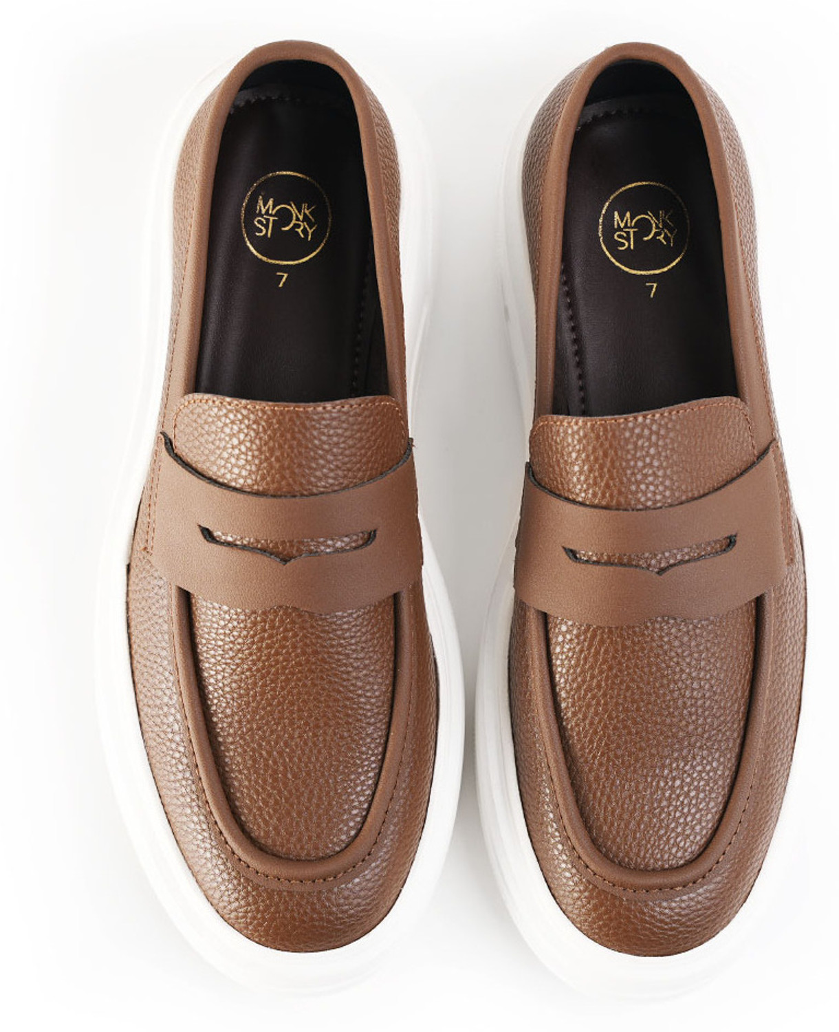 Image of MONKSTORY Monkstory Chunky Luxe Slip-On Sneakers - Tabac Brown Sneakers For Men