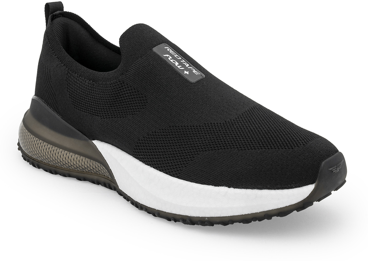 Image of RED TAPE Low Cut Walking Slip-On for Men in Black White | Walking Slip-On Walking Shoes For Men
