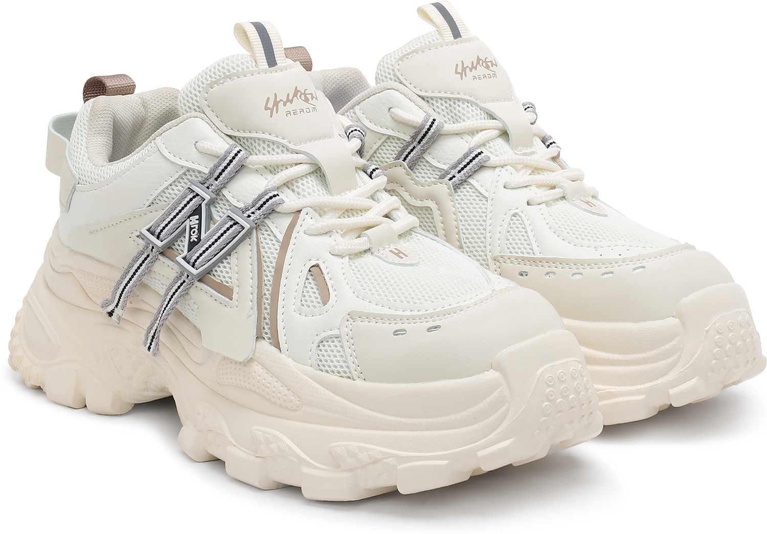 Image of Cassiey Women's Round Toe Lace-Up Casual Sneakers Sneakers For Women